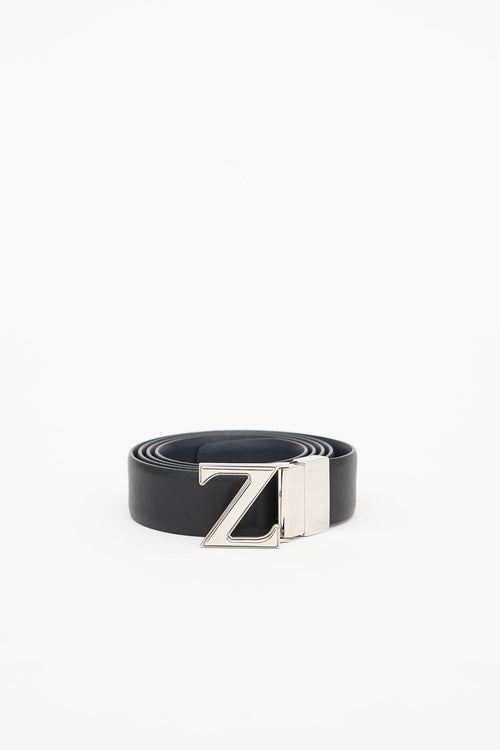 Z Zegna Reversible Z Buckle Belt