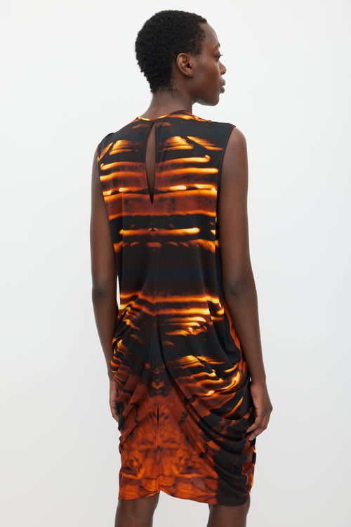 Zero Maria Cornejo Orange & Black Printed Dress