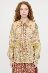 Zimmermann Paisley Bow Button Up Top