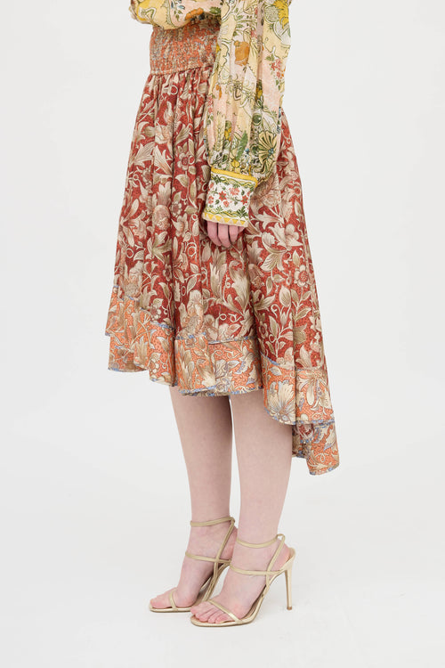 Zimmermann Floral Asymmetrical Skirt