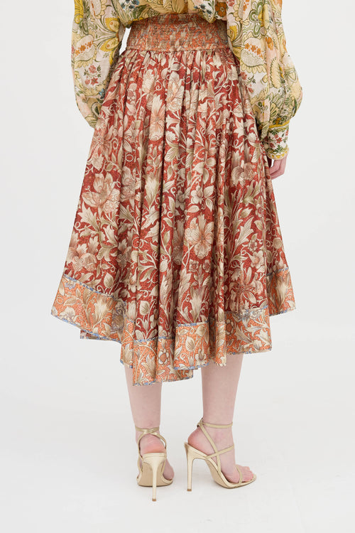 Floral Asymmetrical Skirt