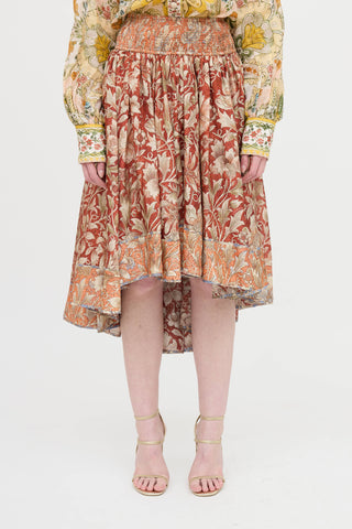 Floral Asymmetrical Skirt