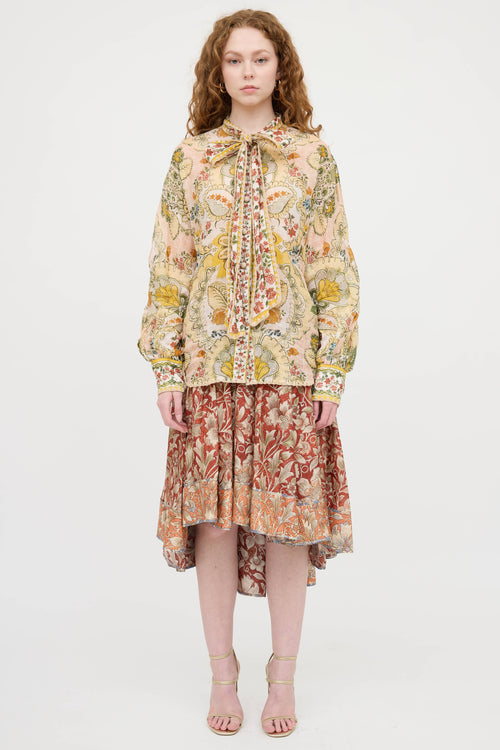 Floral Asymmetrical Skirt