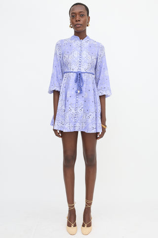 Zimmermann Linen Printed Violet Dress