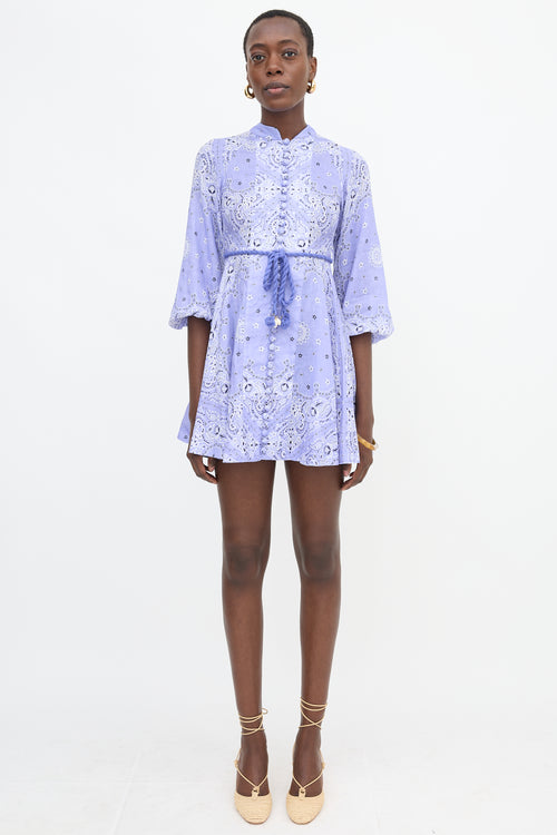 Zimmermann Linen Printed Violet Dress