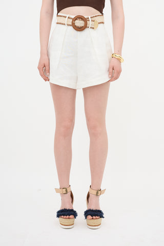 Zimmermann Linen Belted Shorts