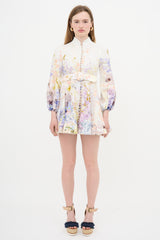 Zimmermann Linen Floral Belted Dress