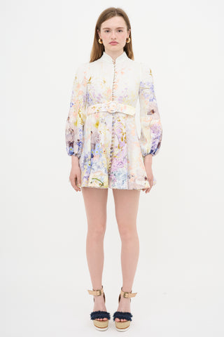 Zimmermann Linen Floral Belted Dress