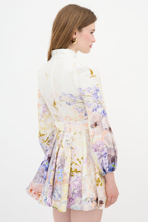 Zimmermann Linen Floral Belted Dress