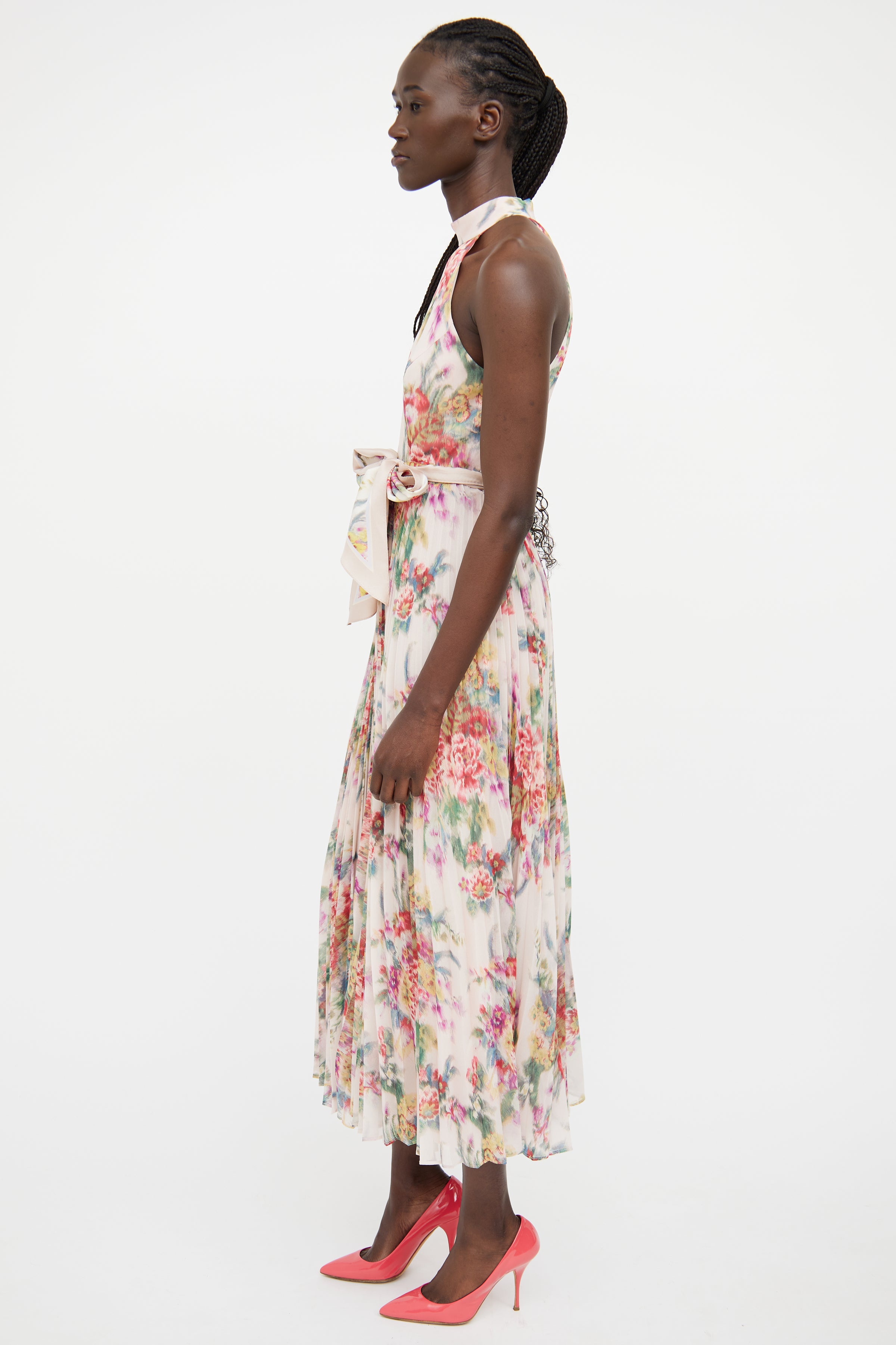 Zimmermann // Pink & Multicolour Floral Cut Out Dress – VSP Consignment