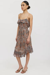 Zimmermann Silk Paisley Gathered Dress