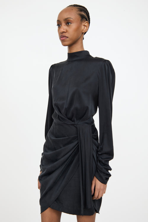 Zimmermann Black Silk Gathered Dress