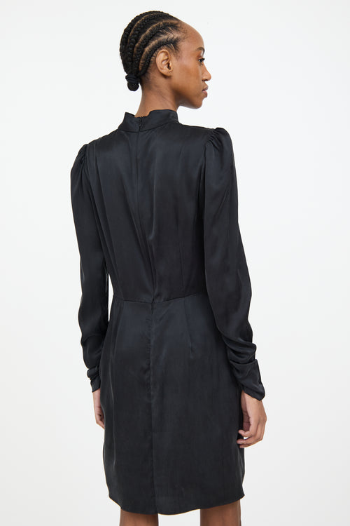 Zimmermann Black Silk Gathered Dress