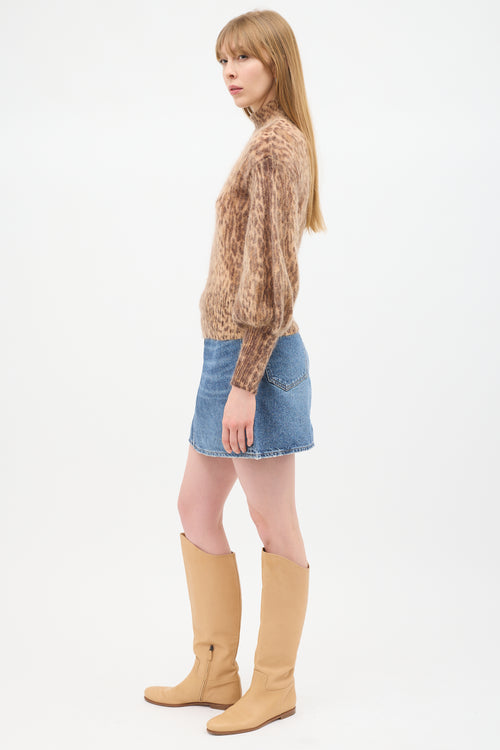 Zimmermann Beige & Brown Mohair Patterned Sweater