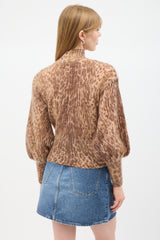 Zimmermann Beige & Brown Mohair Patterned Sweater