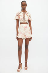 Zimmermann Beige & Multi Corsair Flutter Co-Ord Set