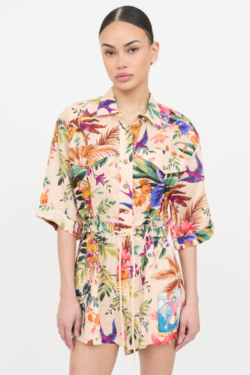 Zimmermann Tropicana Short Sleeve Romper