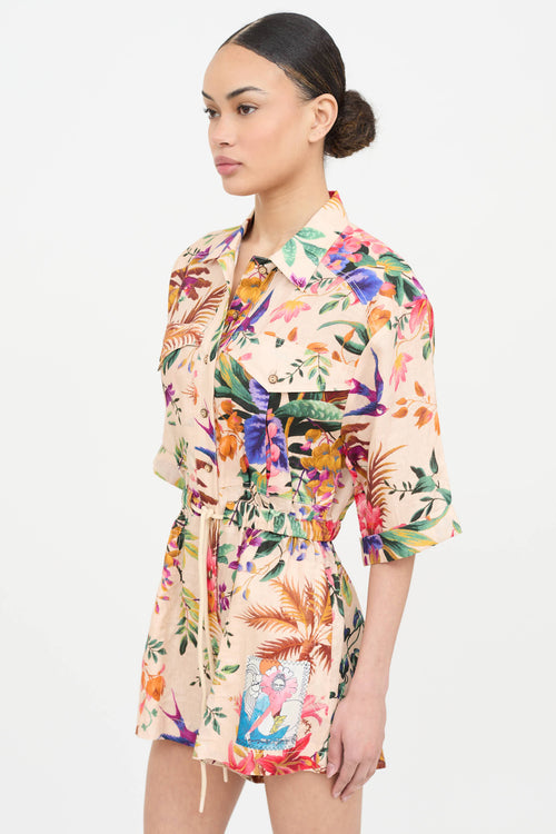Zimmermann Tropicana Short Sleeve Romper