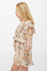 Zimmermann Beige & Multicolour Floral Heart Cascade Romper