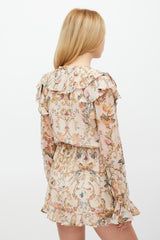 Zimmermann Beige & Multicolour Floral Heart Cascade Romper