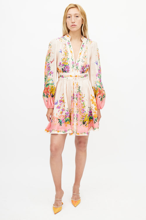 Zimmermann Beige & Multicolour Floral Tropicana Dress