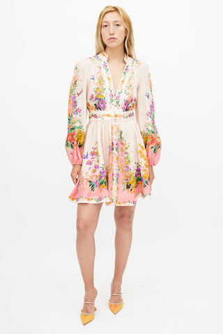 Zimmermann Beige & Multicolour Floral Tropicana Dress