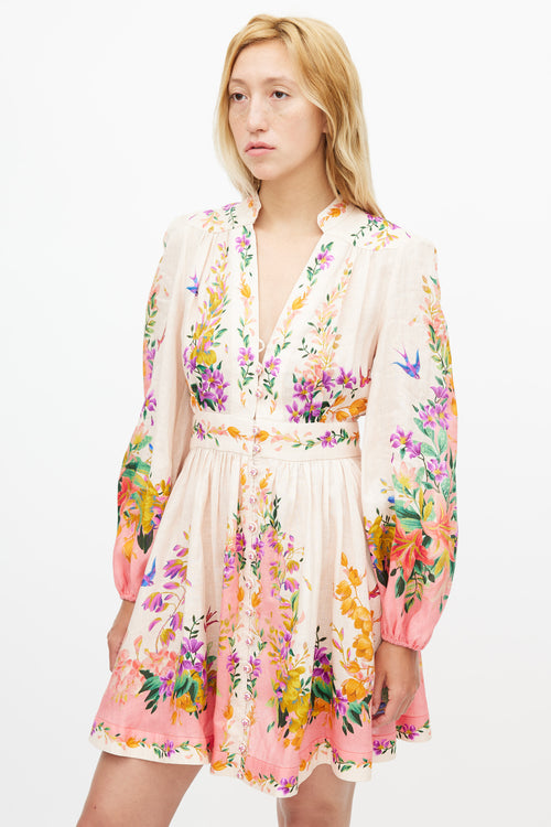 Zimmermann Beige & Multicolour Floral Tropicana Dress