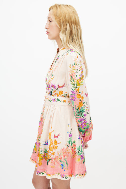 Zimmermann Beige & Multicolour Floral Tropicana Dress