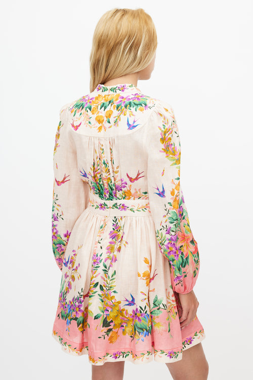 Zimmermann Beige & Multicolour Floral Tropicana Dress