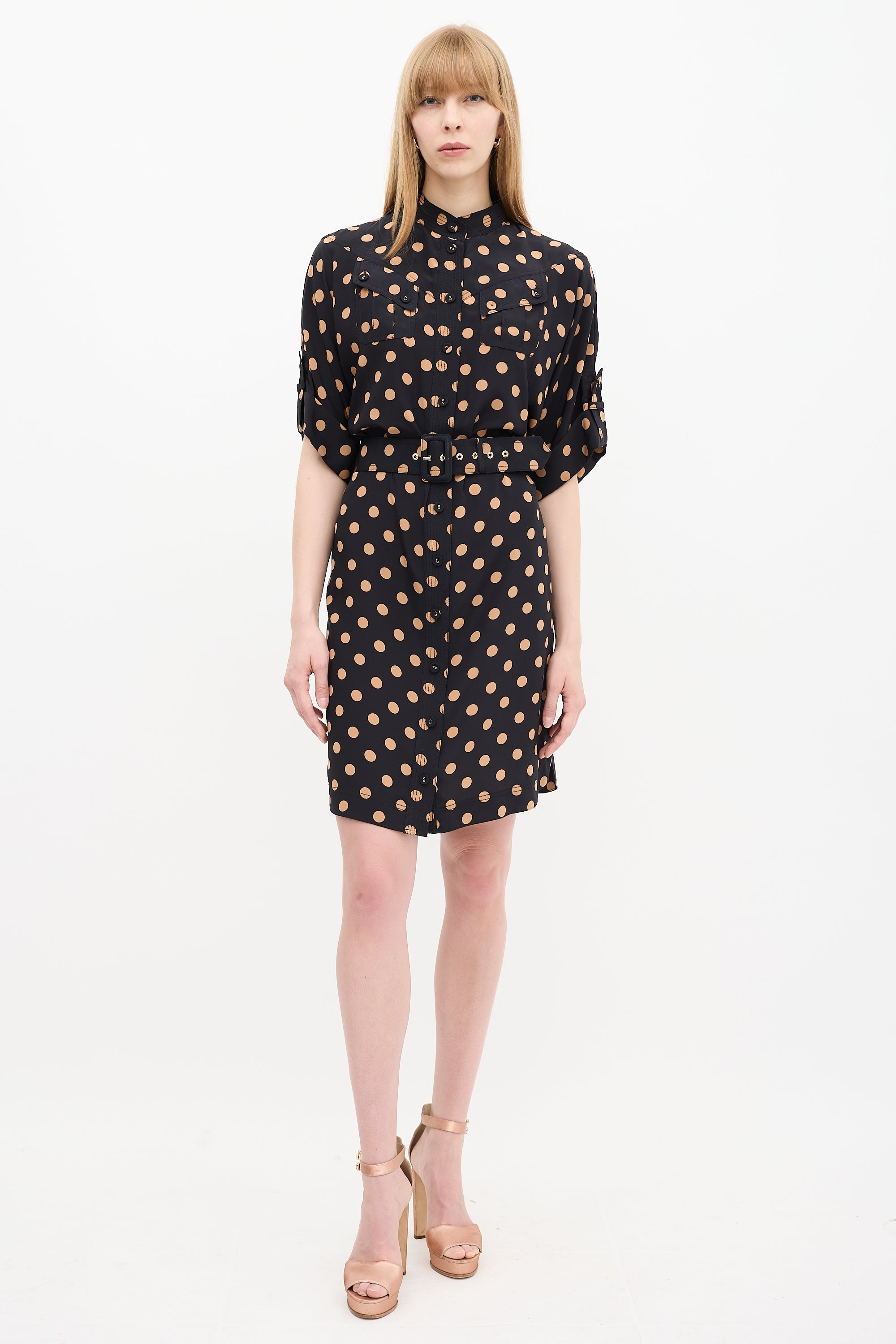 Zimmermann // Black & Beige Silk Polka Dotted Dress VSP Consignment Zimmermann // Black & Beige Silk Polka Dotted Dress VSP Consignment
