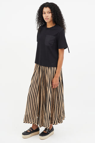 Zimmermann Black & Beiege Stripe Skirt