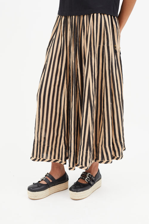 Zimmermann Black & Beiege Stripe Skirt