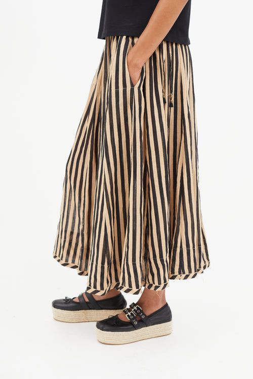 Zimmermann Black & Beiege Stripe Skirt