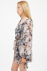Zimmermann Black & Multi Silk Floral Tempest Romper