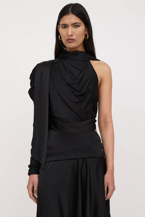 Zimmermann Satin Asymmetrical Wrap Gown