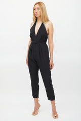 Zimmermann Black & White Polka Dot Halter Neck Jumpsuit