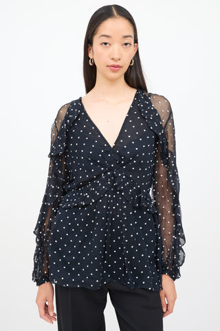 Zimmermann Black & White Polka Dot Top