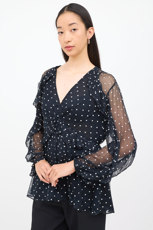 Zimmermann Black & White Polka Dot Top