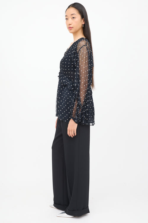 Zimmermann Black & White Polka Dot Top