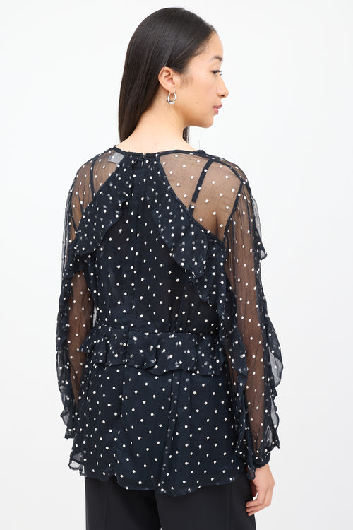 Zimmermann Black & White Polka Dot Top