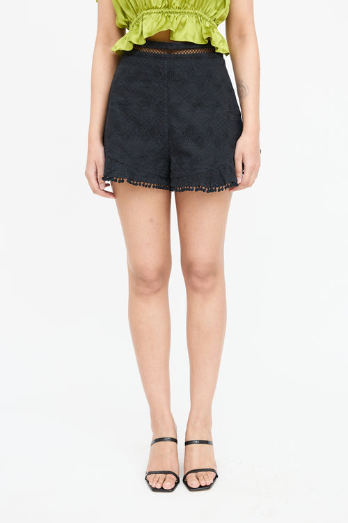 Zimmermann Floral Lace Fringe Short