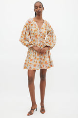 Zimmermann Blue & Multi Floral Andie Buttoned Dress