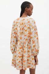 Zimmermann Blue & Multi Floral Andie Buttoned Dress