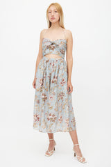 Zimmermann Blue & Multi Floral Midi Dress