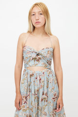 Zimmermann Blue & Multi Floral Midi Dress