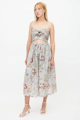 Zimmermann Blue & Multi Floral Midi Dress