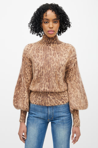 Zimmermann Brown Mohair Patterned Sweater