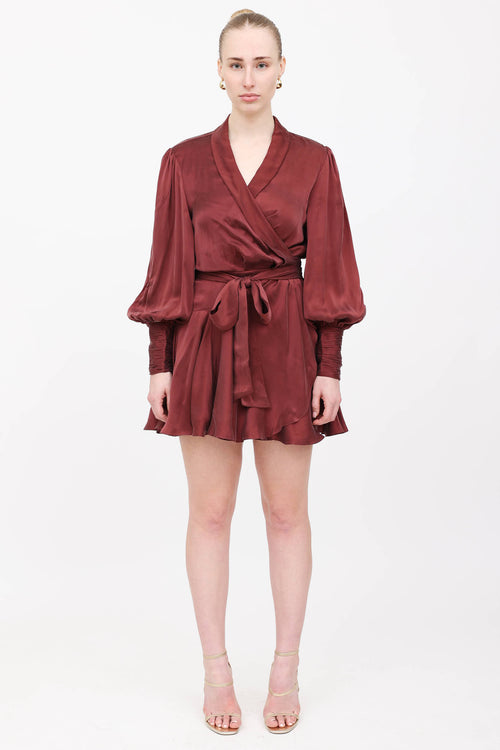 Zimmermann Silk Ruffled Wrap Dress