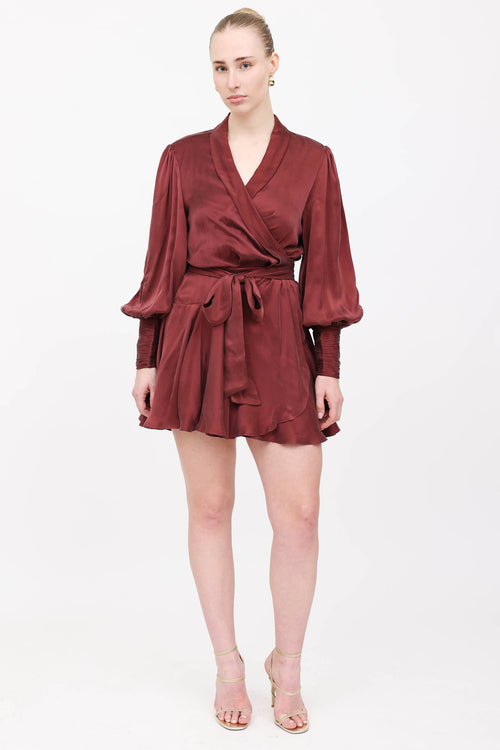 Zimmermann Silk Ruffled Wrap Dress