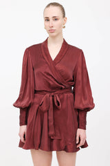 Zimmermann Silk Ruffled Wrap Dress